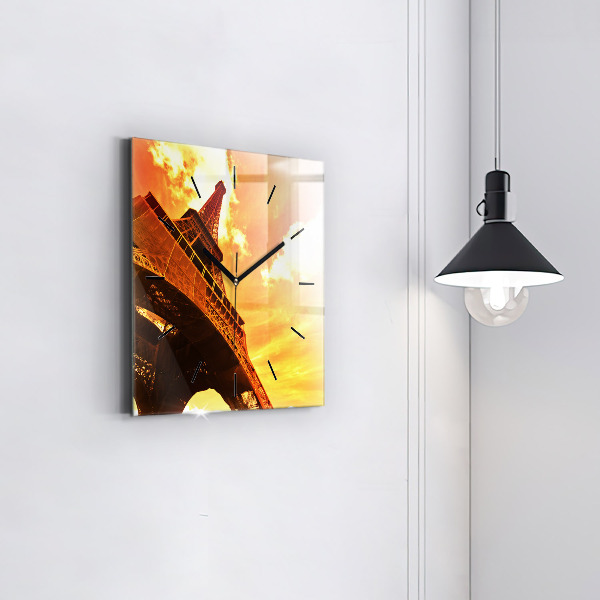 Szögletes fali üvegóra Az Eiffel-torony Párizsban