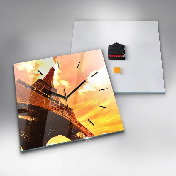 Szögletes fali üvegóra Az Eiffel-torony Párizsban