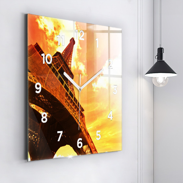 Szögletes fali üvegóra Az Eiffel-torony Párizsban