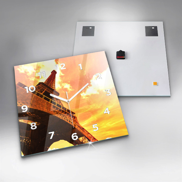 Szögletes fali üvegóra Az Eiffel-torony Párizsban