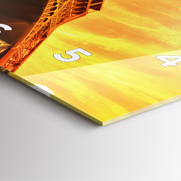 Szögletes fali üvegóra Az Eiffel-torony Párizsban