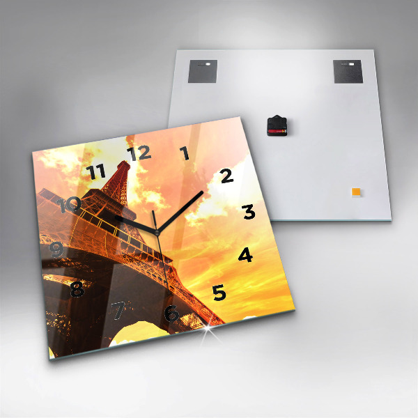 Szögletes fali üvegóra Az Eiffel-torony Párizsban