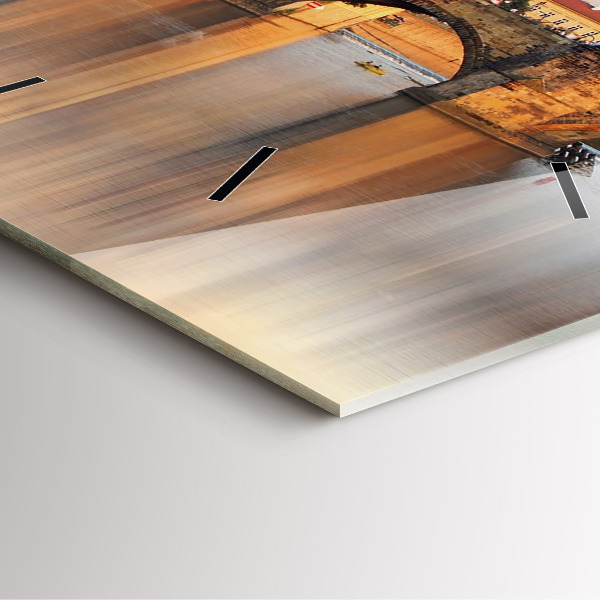 Szögletes fali üvegóra Panoráma a folyó felett