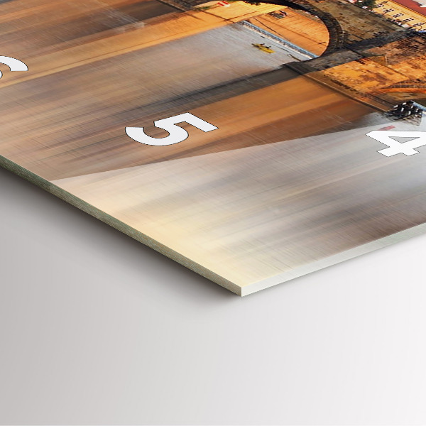 Szögletes fali üvegóra Panoráma a folyó felett