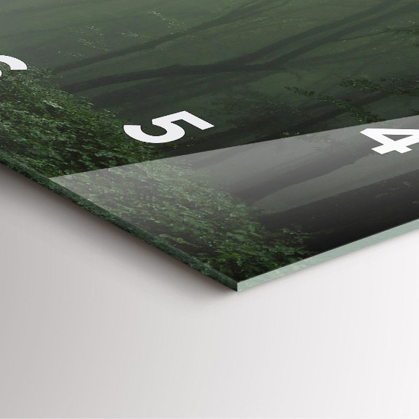 Szögletes fali üvegóra Ködös erdő reggel