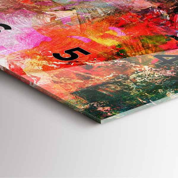 Szögletes fali üvegóra Absztrakt kompozíció