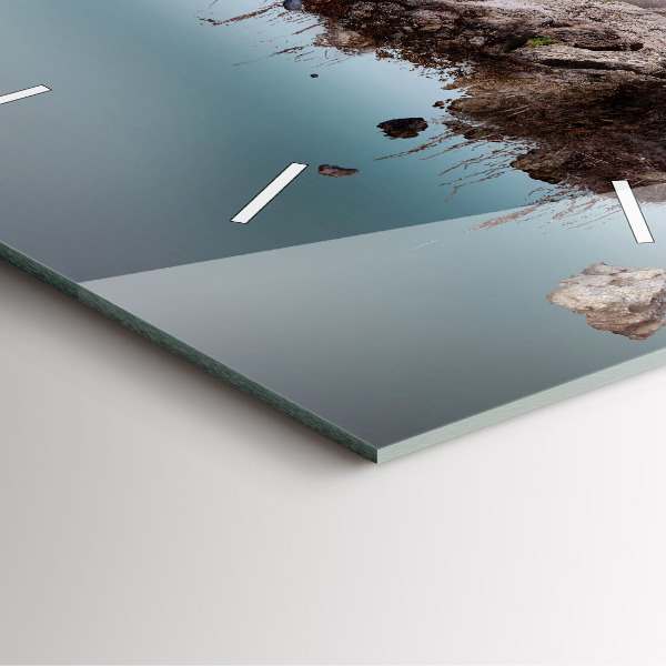 Szögletes fali üvegóra Repülő sziget és vízesés