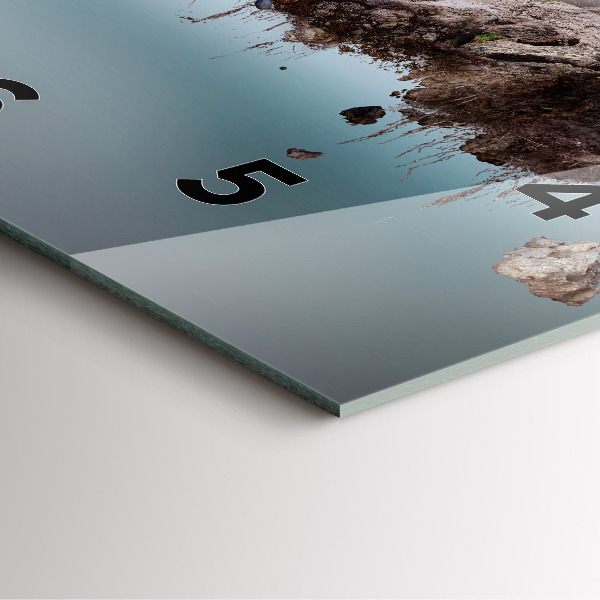 Szögletes fali üvegóra Repülő sziget és vízesés