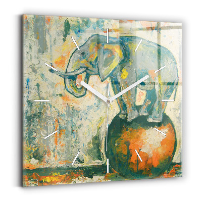 Szögletes fali üvegóra Festett elefánttartás