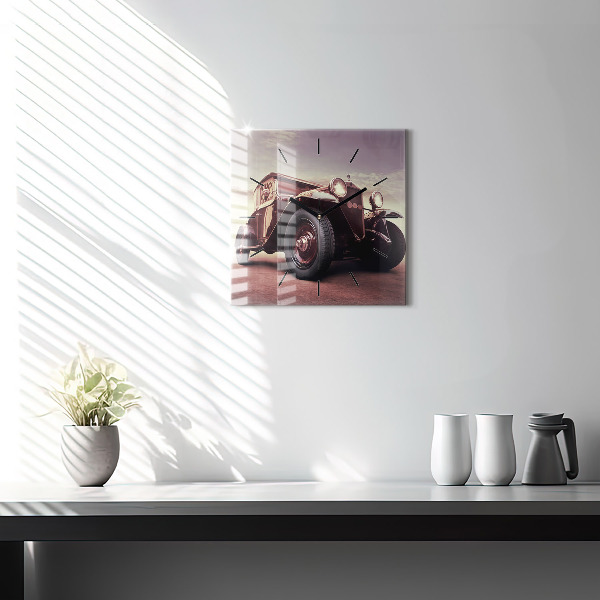 Szögletes fali üvegóra Veterán autó