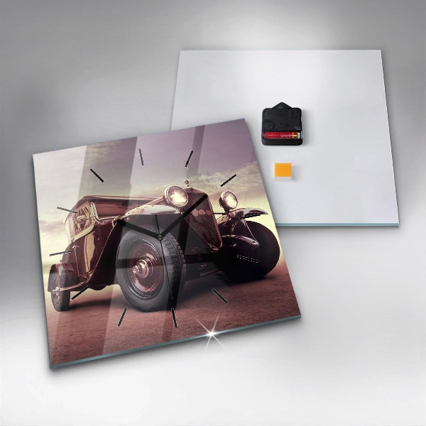 Szögletes fali üvegóra Veterán autó