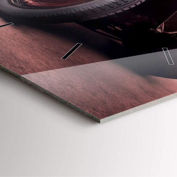 Szögletes fali üvegóra Veterán autó