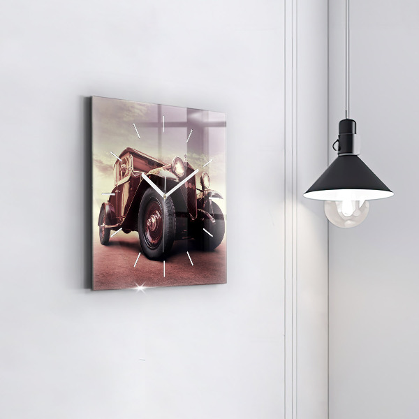 Szögletes fali üvegóra Veterán autó