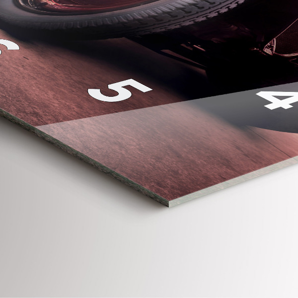 Szögletes fali üvegóra Veterán autó