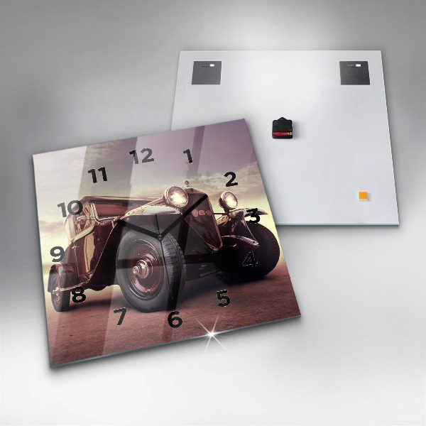 Szögletes fali üvegóra Veterán autó