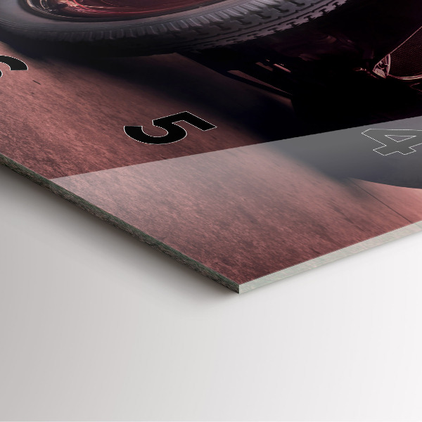 Szögletes fali üvegóra Veterán autó