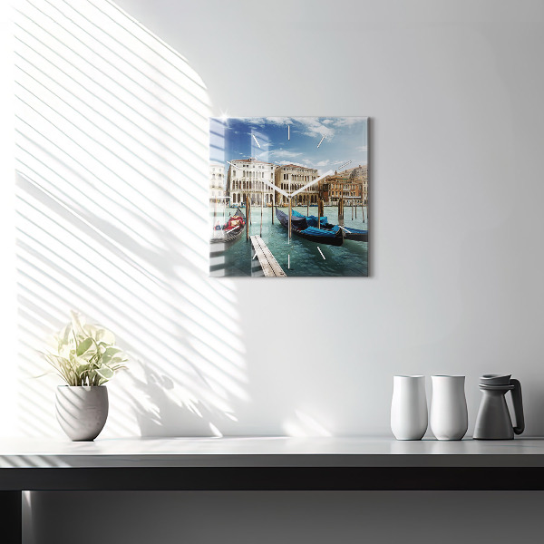 Szögletes fali üvegóra Gondolák Velence Olaszország