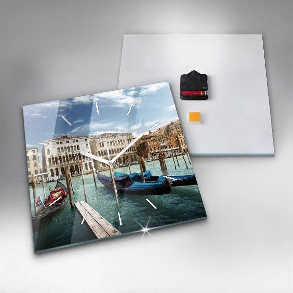 Szögletes fali üvegóra Gondolák Velence Olaszország