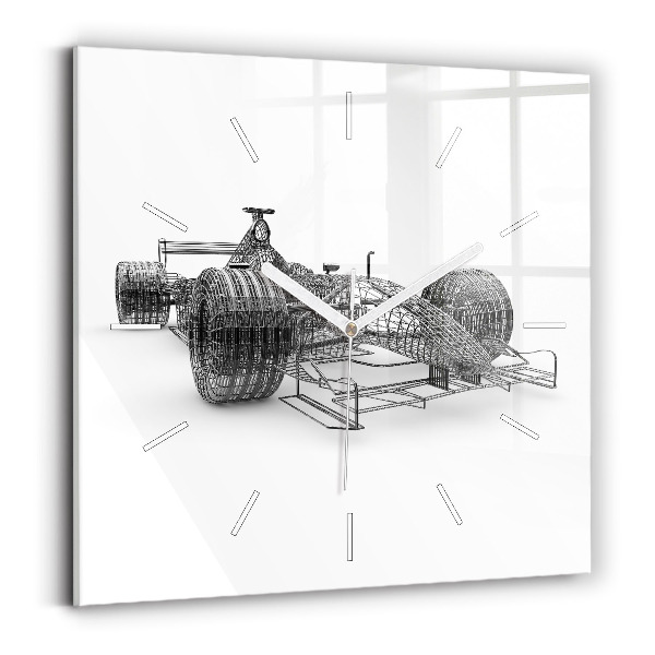 Szögletes fali üvegóra F1 autó design