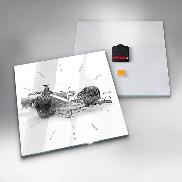 Szögletes fali üvegóra F1 autó design