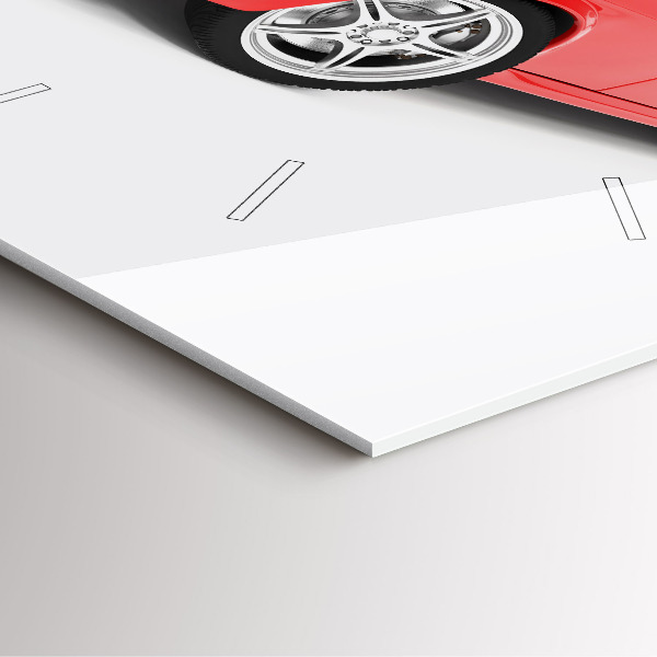 Szögletes fali üvegóra Sportautó