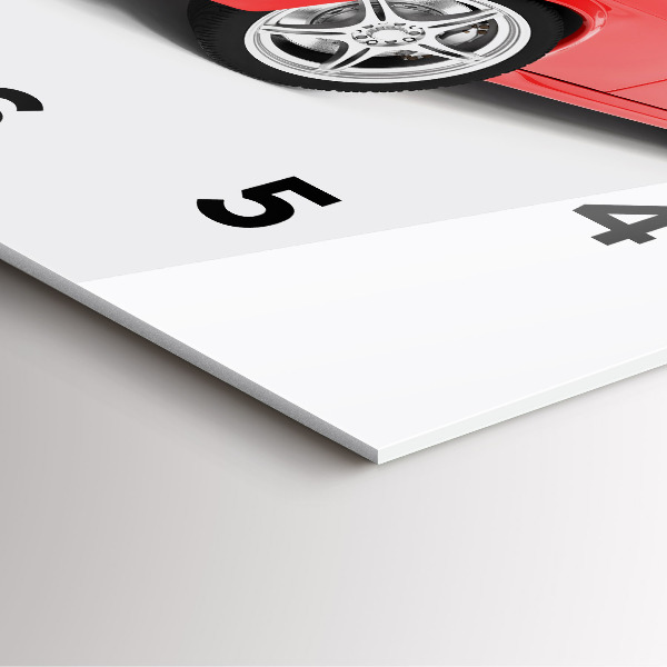 Szögletes fali üvegóra Sportautó