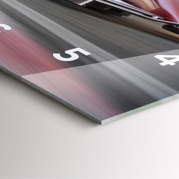 Szögletes fali üvegóra Sport versenyautó