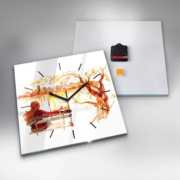 Szögletes fali üvegóra Őszi táj