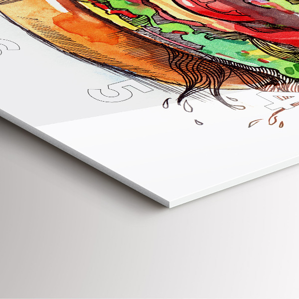 Szögletes fali üvegóra XXL sajtburger