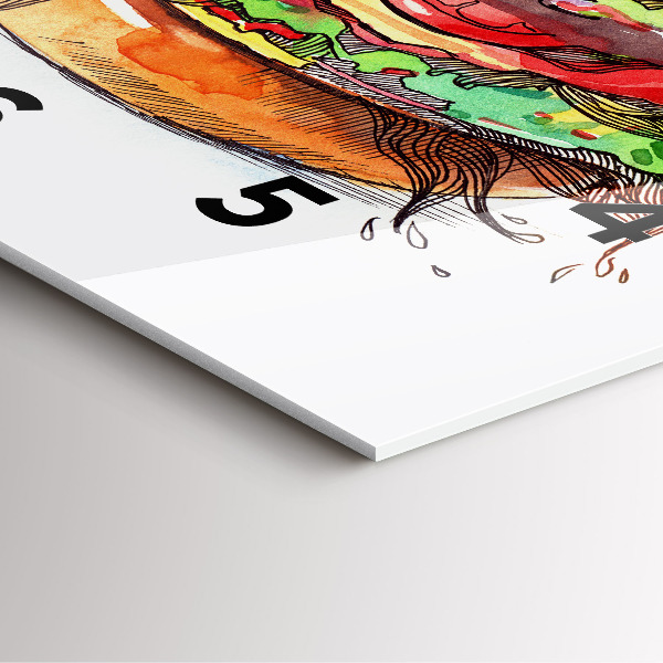 Szögletes fali üvegóra XXL sajtburger