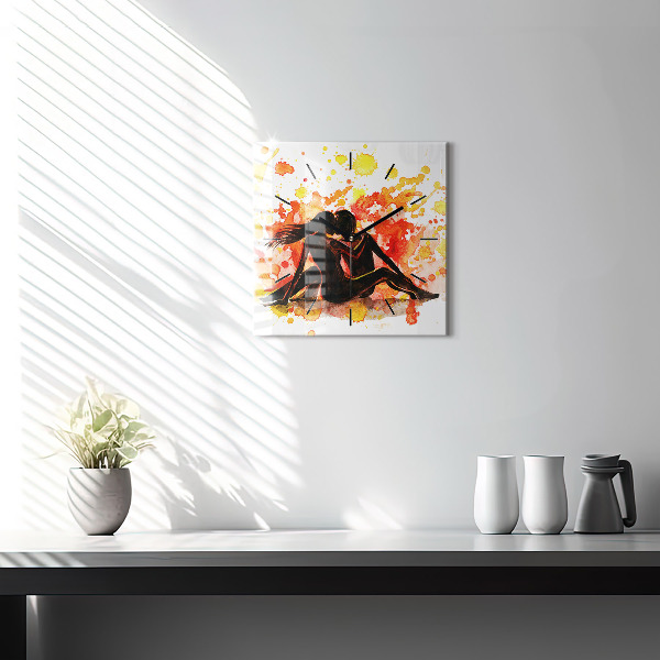 Szögletes fali üvegóra Szerelem és egy szerelmes pár