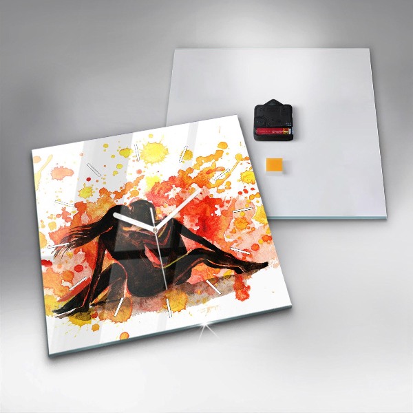 Szögletes fali üvegóra Szerelem és egy szerelmes pár