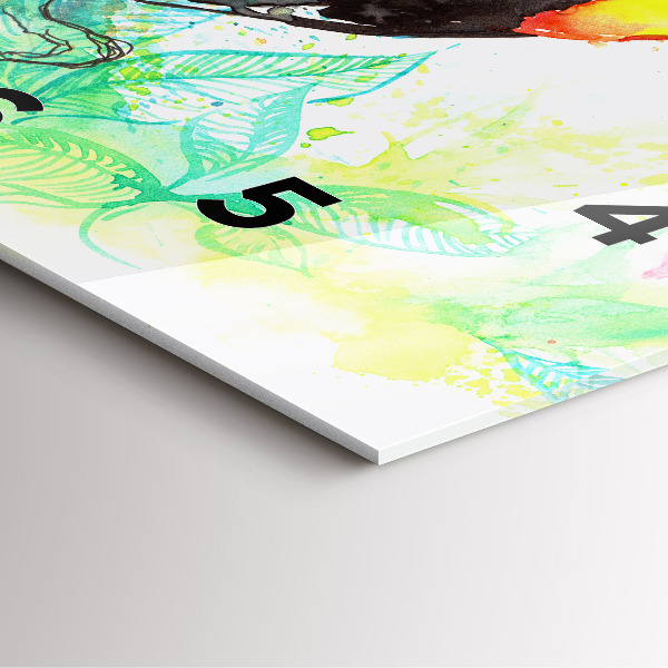 Szögletes fali üvegóra Tukán a fűben