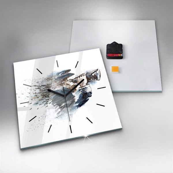 Szögletes fali üvegóra Kapitány távcsővel