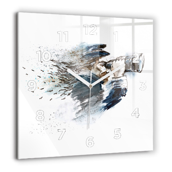 Szögletes fali üvegóra Kapitány távcsővel