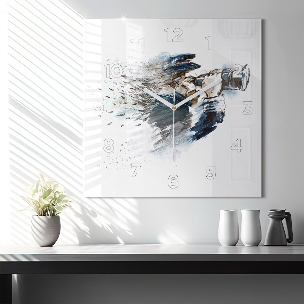 Szögletes fali üvegóra Kapitány távcsővel