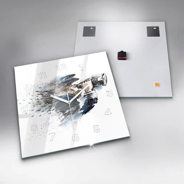 Szögletes fali üvegóra Kapitány távcsővel