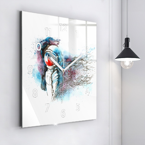 Szögletes fali üvegóra Űrhajós absztrakció