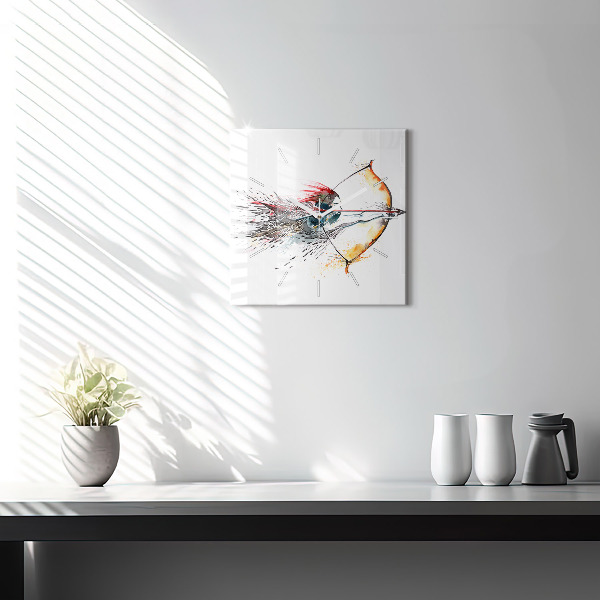 Szögletes fali üvegóra Egy harcos a vadászatban