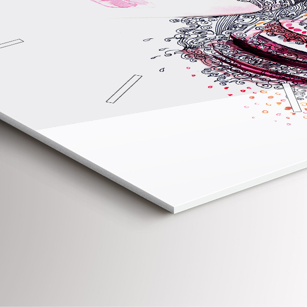 Szögletes fali üvegóra Édes nő tortával