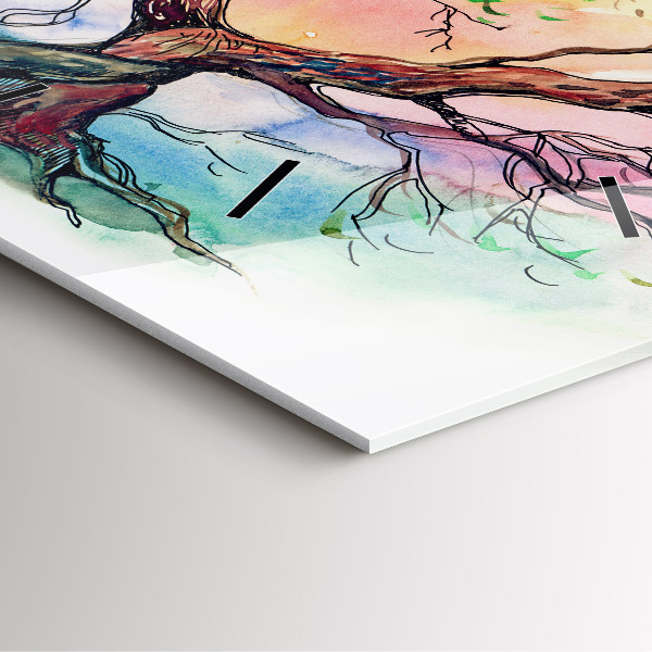 Szögletes fali üvegóra Fa a természet szíve