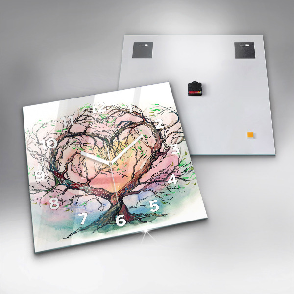 Szögletes fali üvegóra Fa a természet szíve