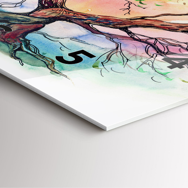 Szögletes fali üvegóra Fa a természet szíve