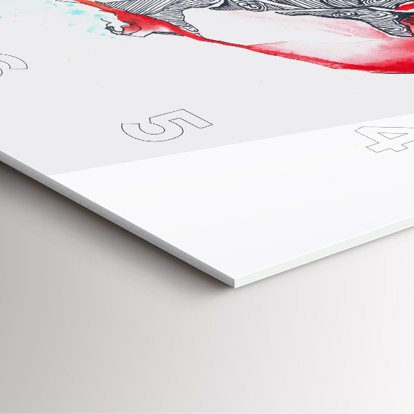 Szögletes fali üvegóra Színes papagáj repülés közben