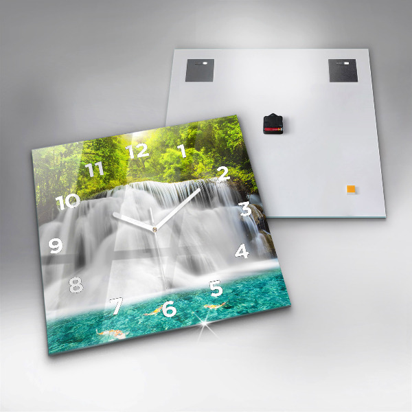 Szögletes fali üvegóra Vízesés Thaiföldön