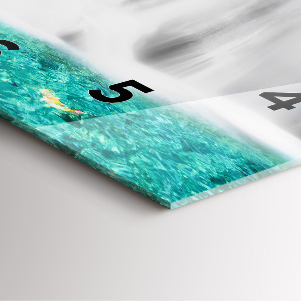 Szögletes fali üvegóra Vízesés Thaiföldön