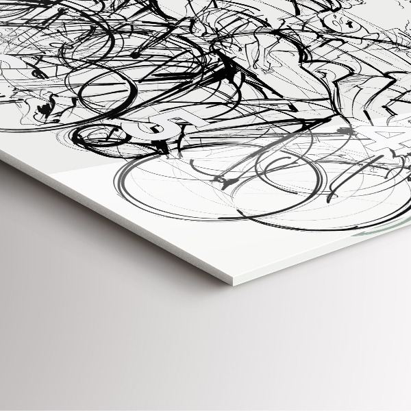 Szögletes fali üvegóra Kerékpáros verseny rajz