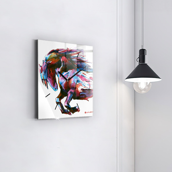 Szögletes fali üvegóra Egy ló szökésben