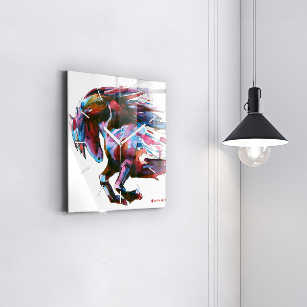 Szögletes fali üvegóra Egy ló szökésben