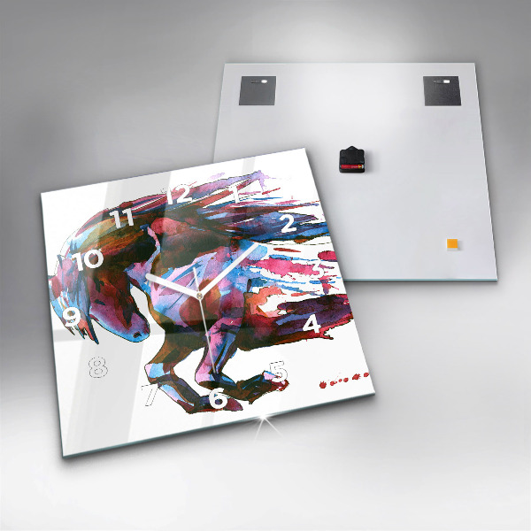 Szögletes fali üvegóra Egy ló szökésben